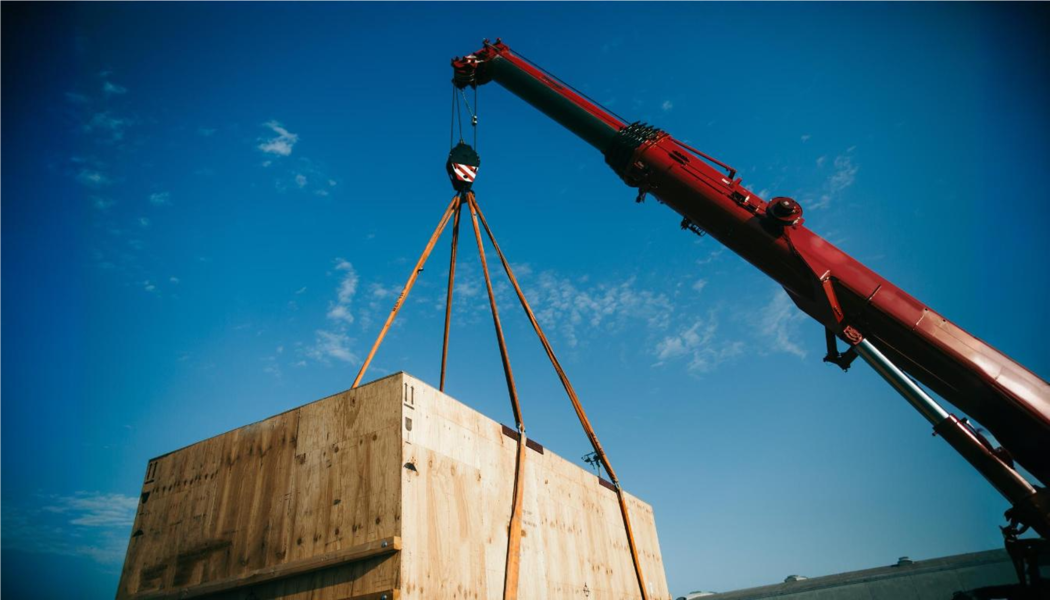Oversize cargo being loaded for heavy lift shipping