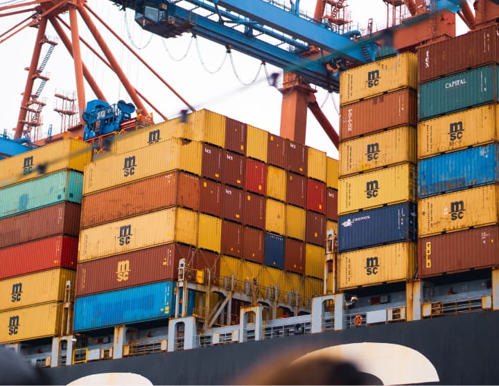 Shipping containers ready for sea freight from China to Australia