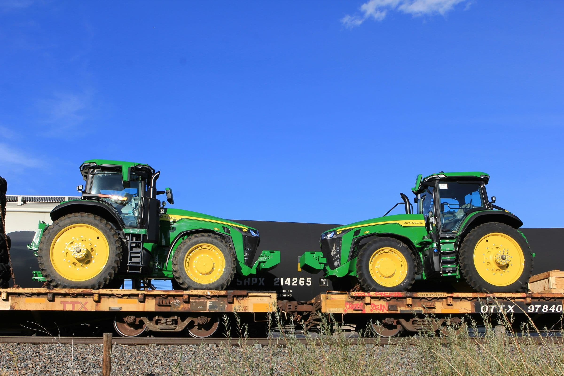 Heavy machinery transport on a low loader